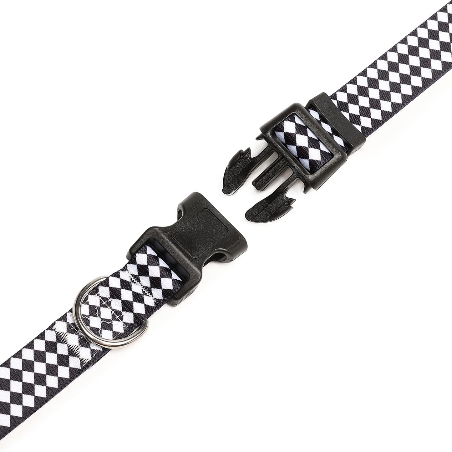 Mercano Adjustable Dog Collar - Special Design Patterns, Soft Nylon Comfortable Durable Pet Collar for Small Medium Large Dogs (S, Rhomb)
