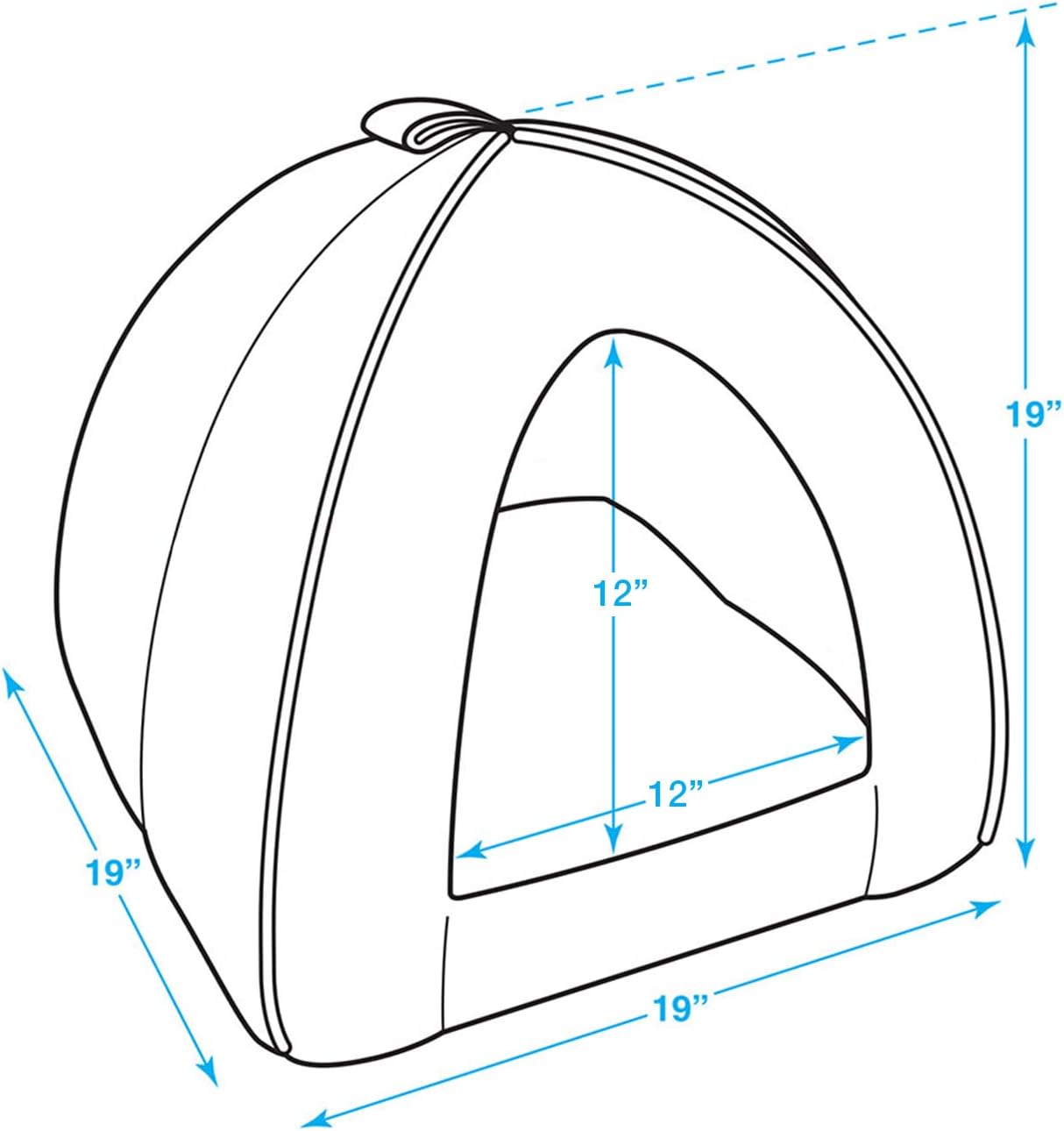 Pet Tent - Soft Bed for Dog and Cat by Best Pet Supplies - Gray Linen, 19" x 19" x H:19"