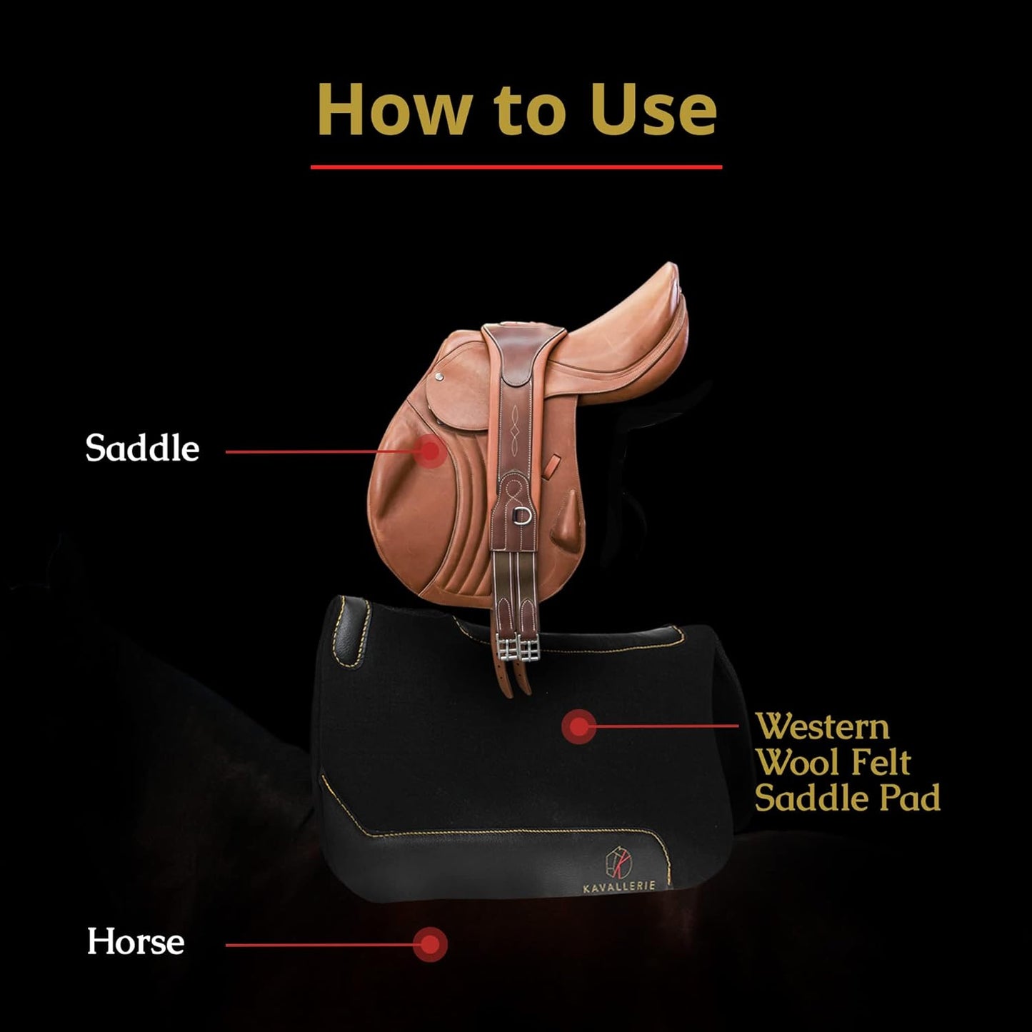 Kavallerie All-Purpose Saddle Pad with Quilted Anti-Slip Padding and Breathable Mesh Fabric for Maximum Airflow and Comfort, Works for English
