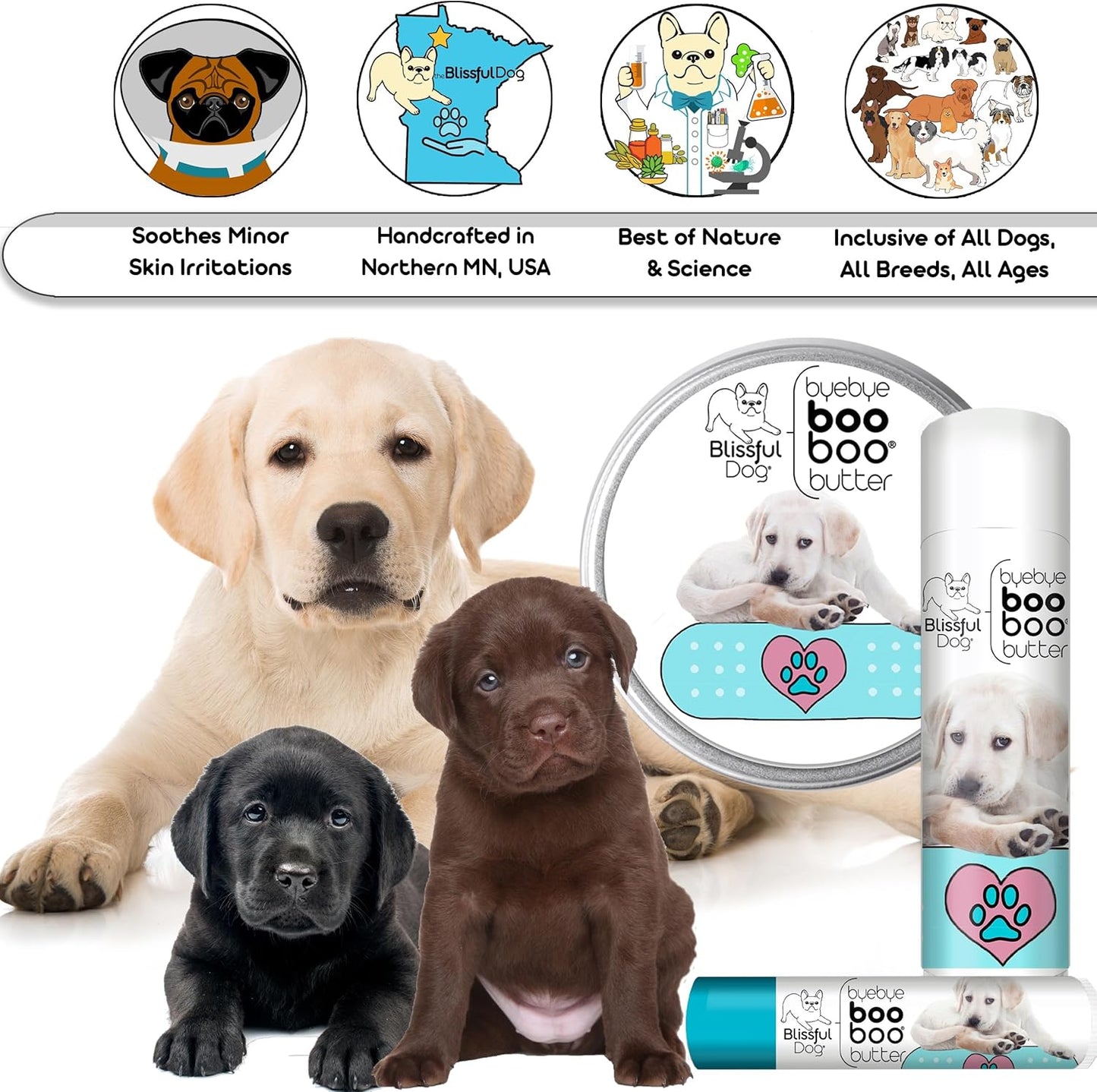 The Blissful Dog 4 oz TIN Labrador Retriever Booboo Butter