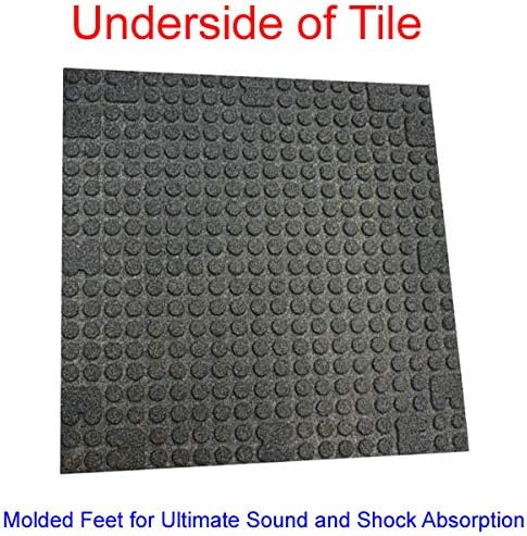 American Gym Mats - Rubber Gym Tiles - 1 Inch Thick, Colorful - Shock/Sound Absorbing - 35% Blue/Grey/White, 100 Tile Pack (Covers 400 Sq Ft)