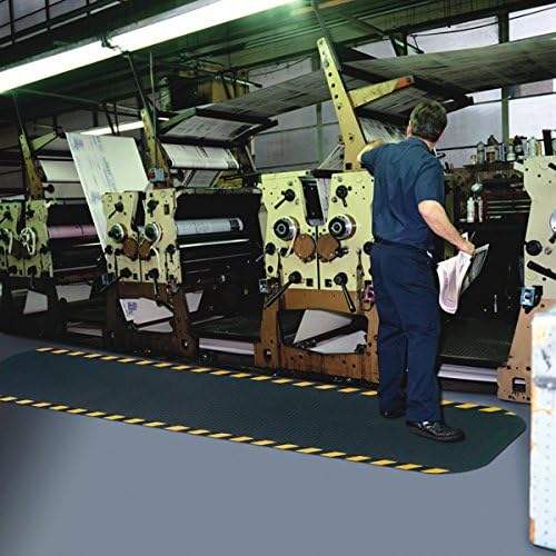 American Floor Mats Hog Heaven Premium 7/8" Black & Black Border 4' x 8' Nitrile Backed Anti-Fatigue Comfort Mat
