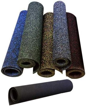 American Floor Mats 1/4in (7mm) Thick 10% Blue 4' x 45' Heavy Duty Rubber Rolls, Protective Exercise Mats, Home Gym Rubber Flooring