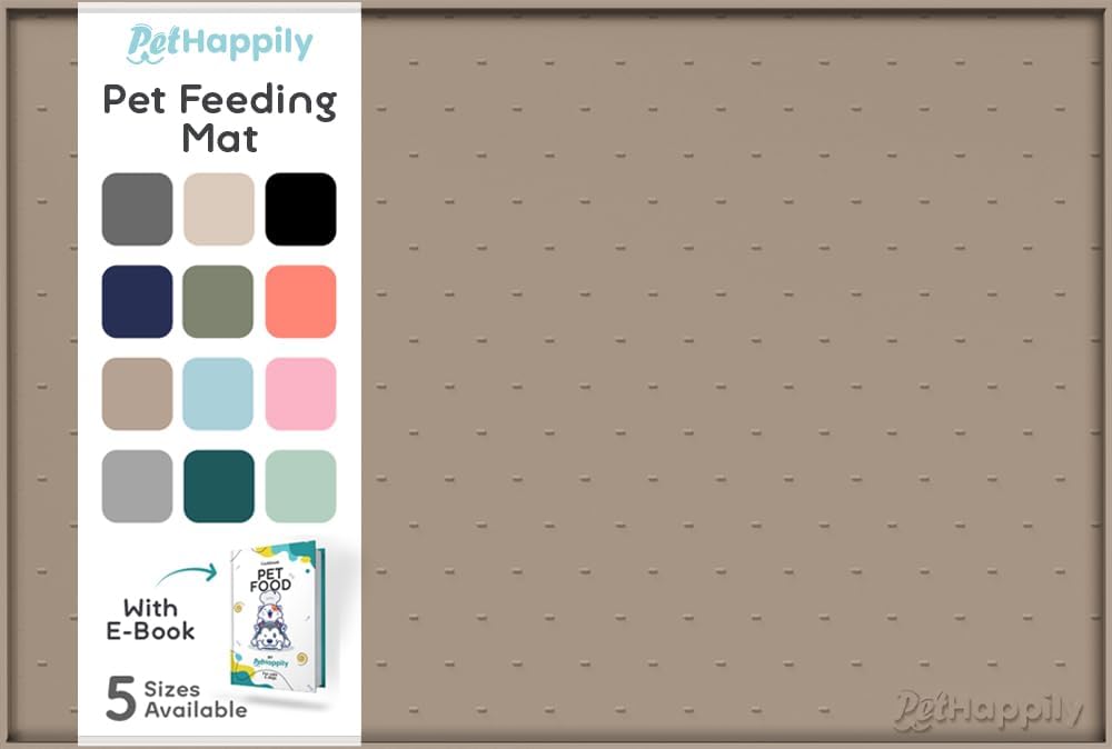 Dog Food Mat - 28x18 Raised Edges Dogs Mat for Food and Water Prevent Spill, Waterproof Cat Food Mats Protect Floors, Easy Clean Dog Bowl Mats for Food and Water, Silicone Pet Feeding Placemats