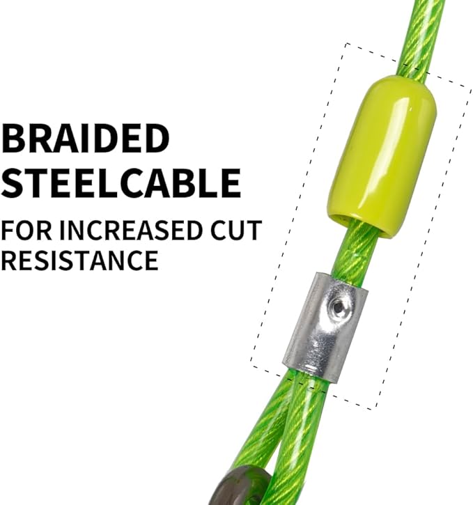 Dog tie Out Cable, 10/20/25/30/50/70/100 feet, Suitable for Dogs up to 350 pounds, Dog Cable with Swivel Buckle, Lightweight, Non-Winding, for Outdoor Camping, Yard Dog Cable (Green, 100FT)