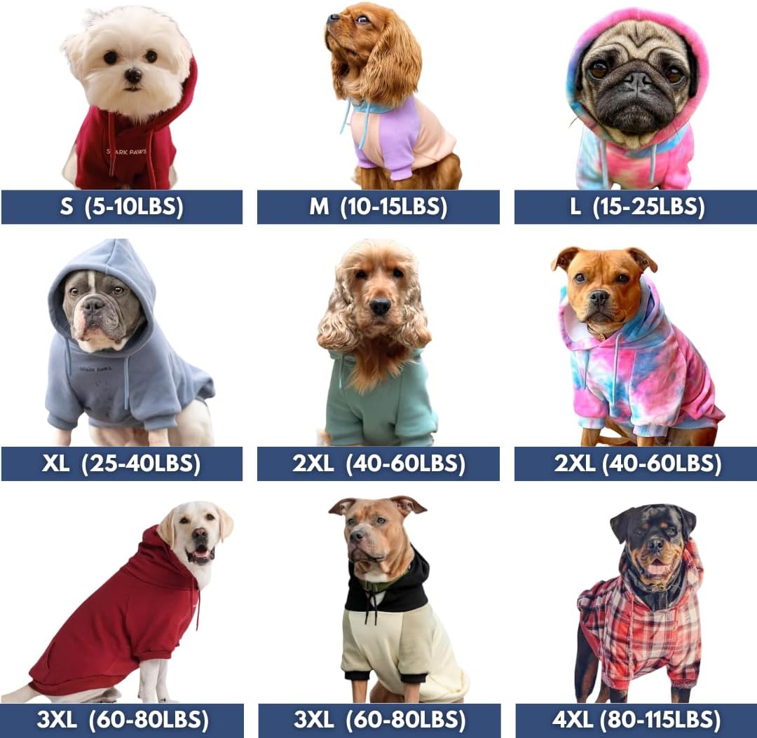 Spark Paws Dog Hoodie – Premium Dog Sweater for Small, Medium, and Large Dogs | Warm Outfits for French Bulldogs, Pitbull, Puppy, Winter Jacket Alternative - Green Plaid - 4XL