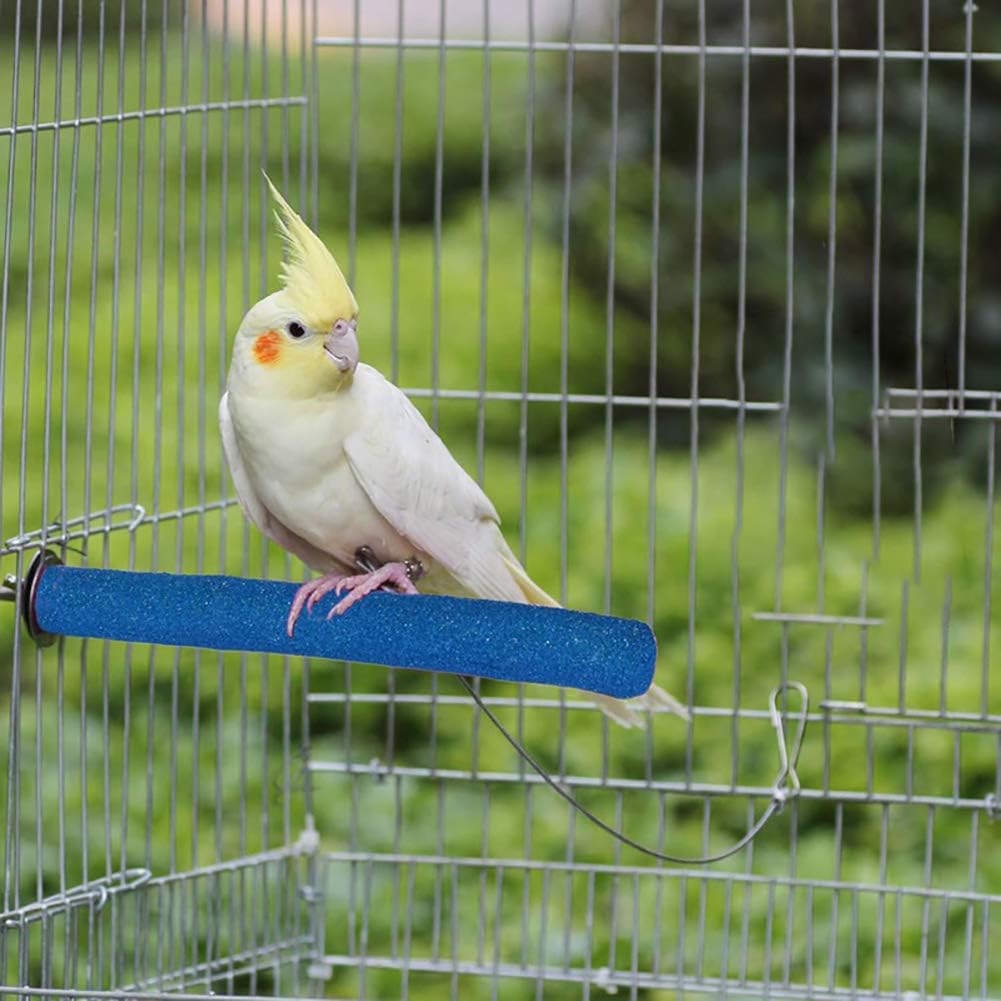Hamiledyi 8 PCS Bird Perch Stand Toy Wood Parrot Paw Grinding Stick Perch Stand Platform Parakeet Cage Accessories Exercise Toys for Budgies Cockatiel Conure