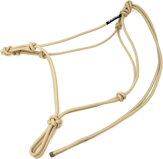 Horse Rope Training Halter - 4 Knot 1/4" Stiff Halter Cord - Used by Famous Trainers Multiple Sizes Multiple Colors