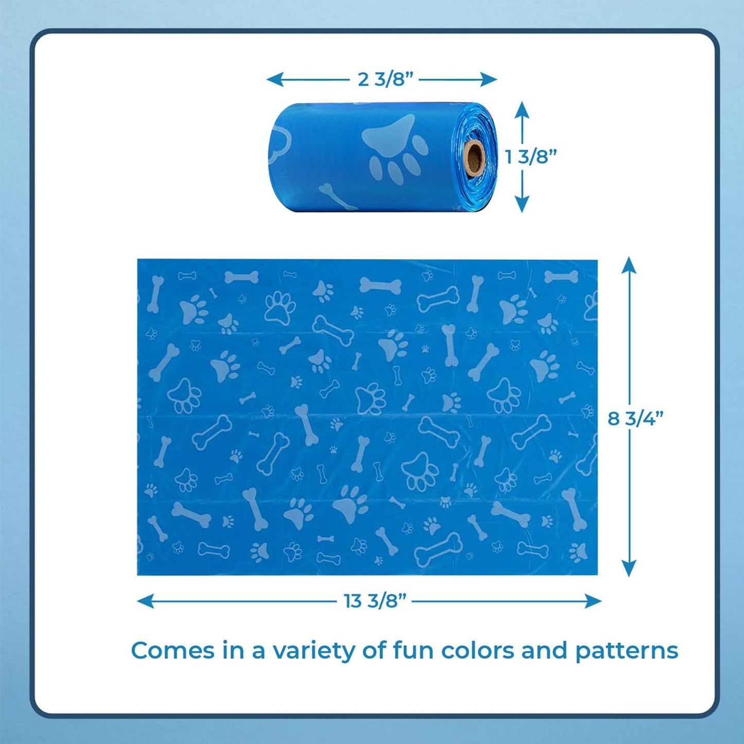 Best Pet Supplies Dog Poop Bags (240 Bags) for Waste Refuse Cleanup, Doggy Roll Replacements for Outdoor Puppy Walking and Travel, Leak Proof and Tear Resistant, Thick Plastic - Assorted Colors