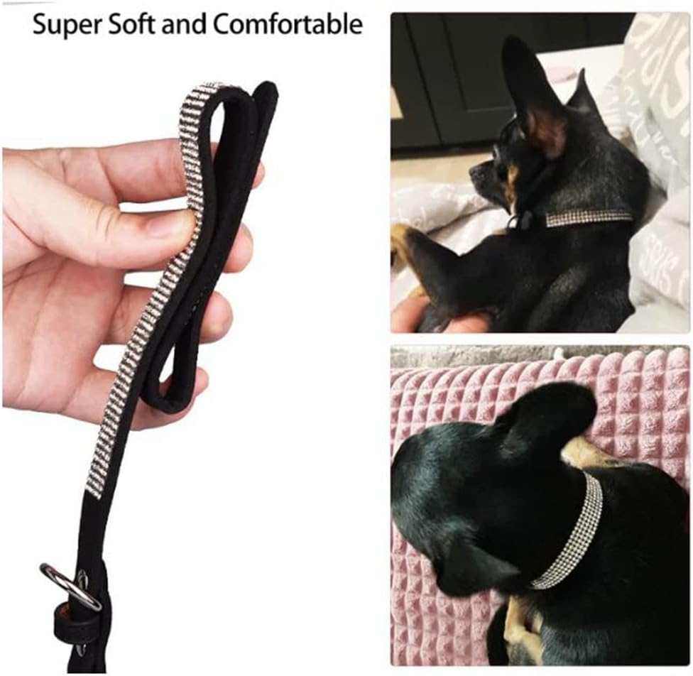 Rhinestone Dog Collar for Small Dogs, Bling Diamond Fancy Crystal Glitter Pretty Jewel Pet Puppy Collars for XXS XS Small Medium Large Breed Girl Dogs Female Cats Kitten, Teal S