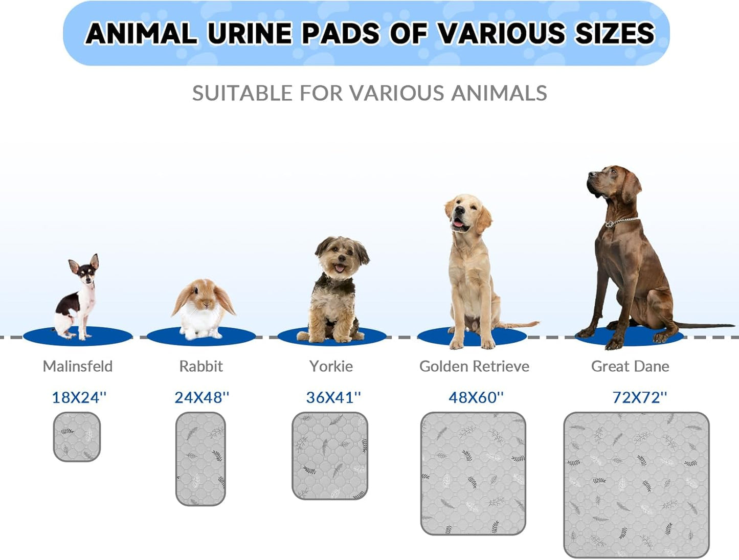 Sunheir Washable Pee Pads for Small Pet 5-Pack, Reusable Pet Training Pads Absorbent & Leak-Free, Waterproof Pee Pads for Dog Cat Rabbit Guinea Pig Hamster, Whelping Pad (Leaves - Deep Grey, 12x12)