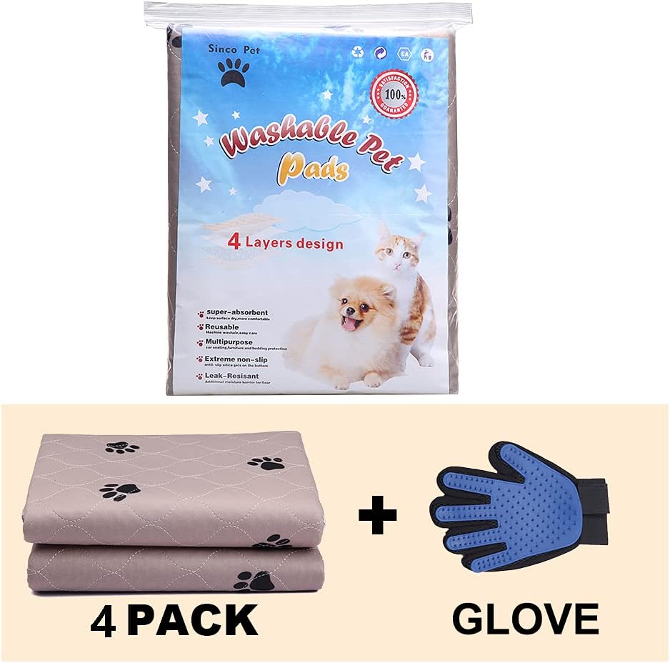 Washable Puppy Pads - Reusable, Super Absorbing, Waterproof Dog Pee Pads for Dog Bed Mat