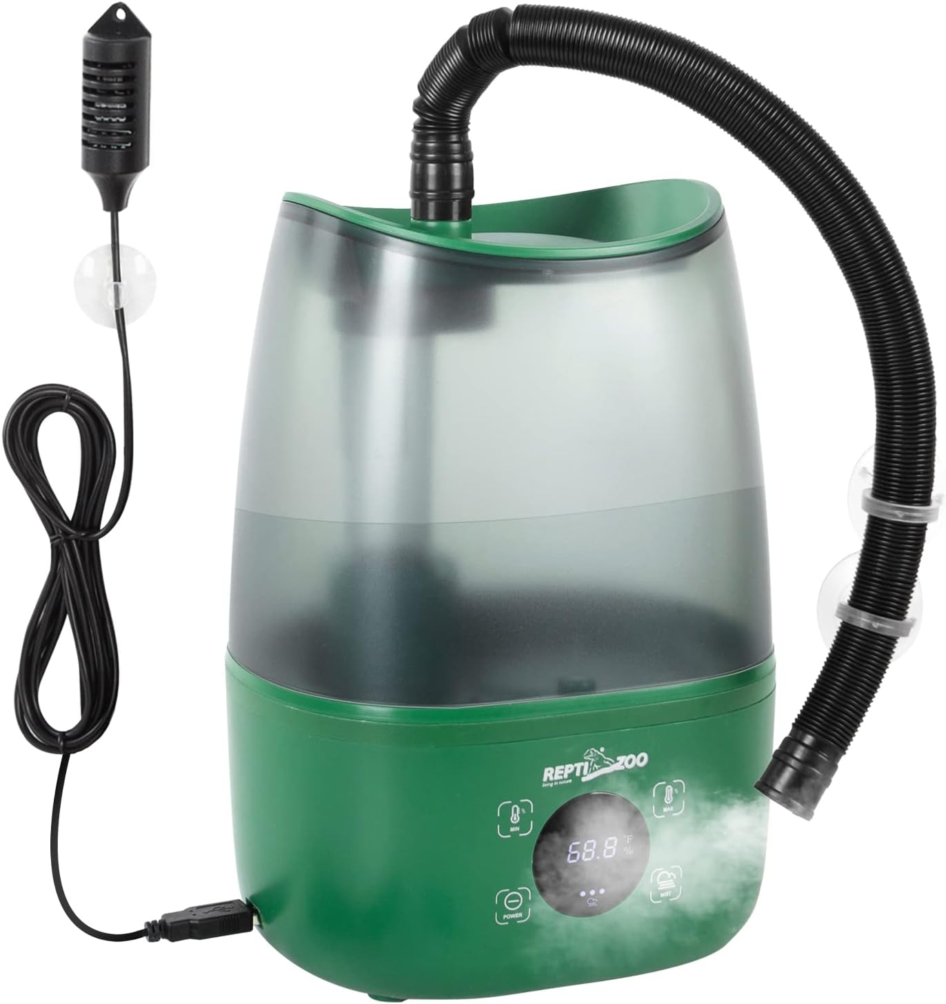 REPTIZOO Reptile Humidifier Fogger, 4L Large Reptile Fogger with Humidity Control, Terrarium Humidifiers with Extended Tube Automatic Reptile Misting System for Reptiles Amphibians Herps Vivarium
