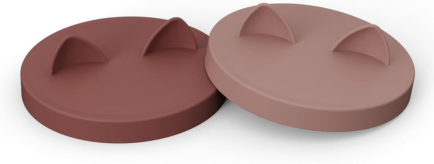 OHMO 2 Pack Pet Food Can Lids, (3.3 in / 85mm) Silicone Pet Food Can Lids Covers for 5.5 oz Cat and Dog Food Cans, Mars&Coral