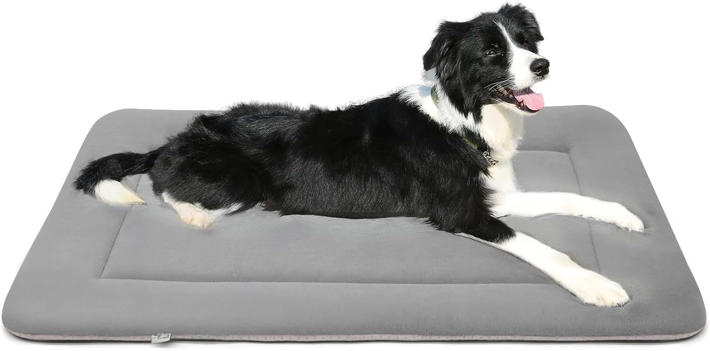Magic Dog Bed - Soft Crate Pad Mat for Medium/Large Dogs, 36 Inch Machine Washable Kennel Pad with Non-Slip Bottom, Gray