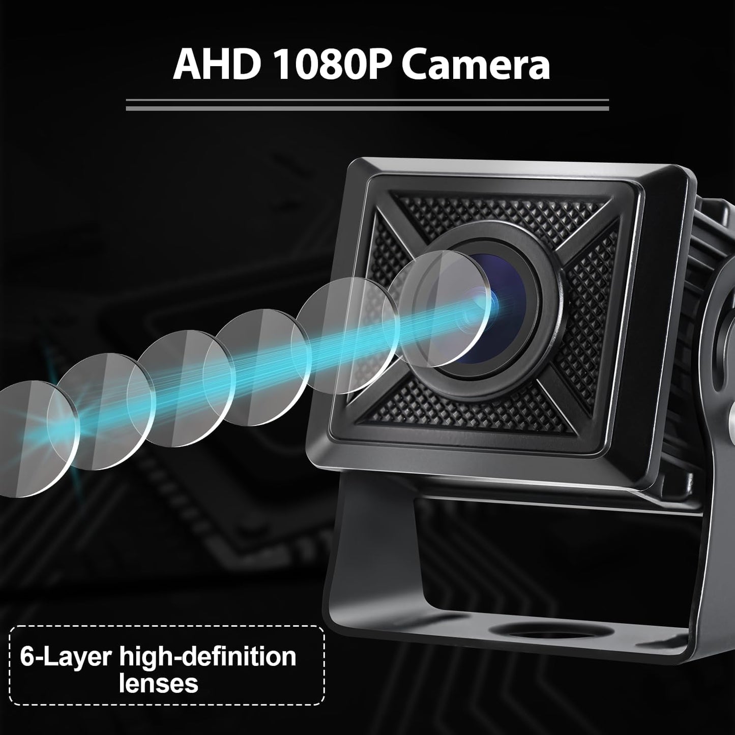 7'' HD1080P Wired Backup Camera System with Touch Screen Monitor, 2 Wired Rear View Cameras, Colorful Night Vision& IP68 Rated &10G Vibration, Backup Camera for Trucks/RVs/Trailers/Skid Steer
