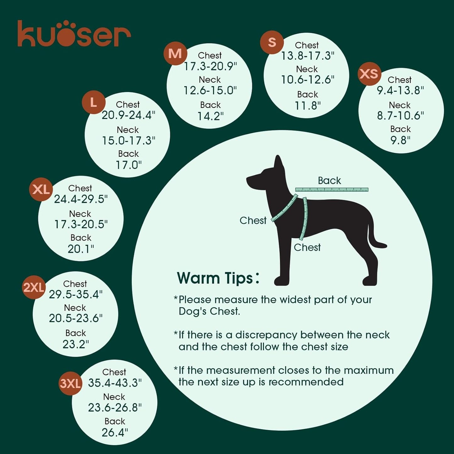Kuoser Waterproof Dog Coat, Reversible Dog Jacket for Medium Dogs, Adjustable Durable Doggie Winter Coat Warm Puppy Cold Weather Apparel from Small to Large Breed, Purple M