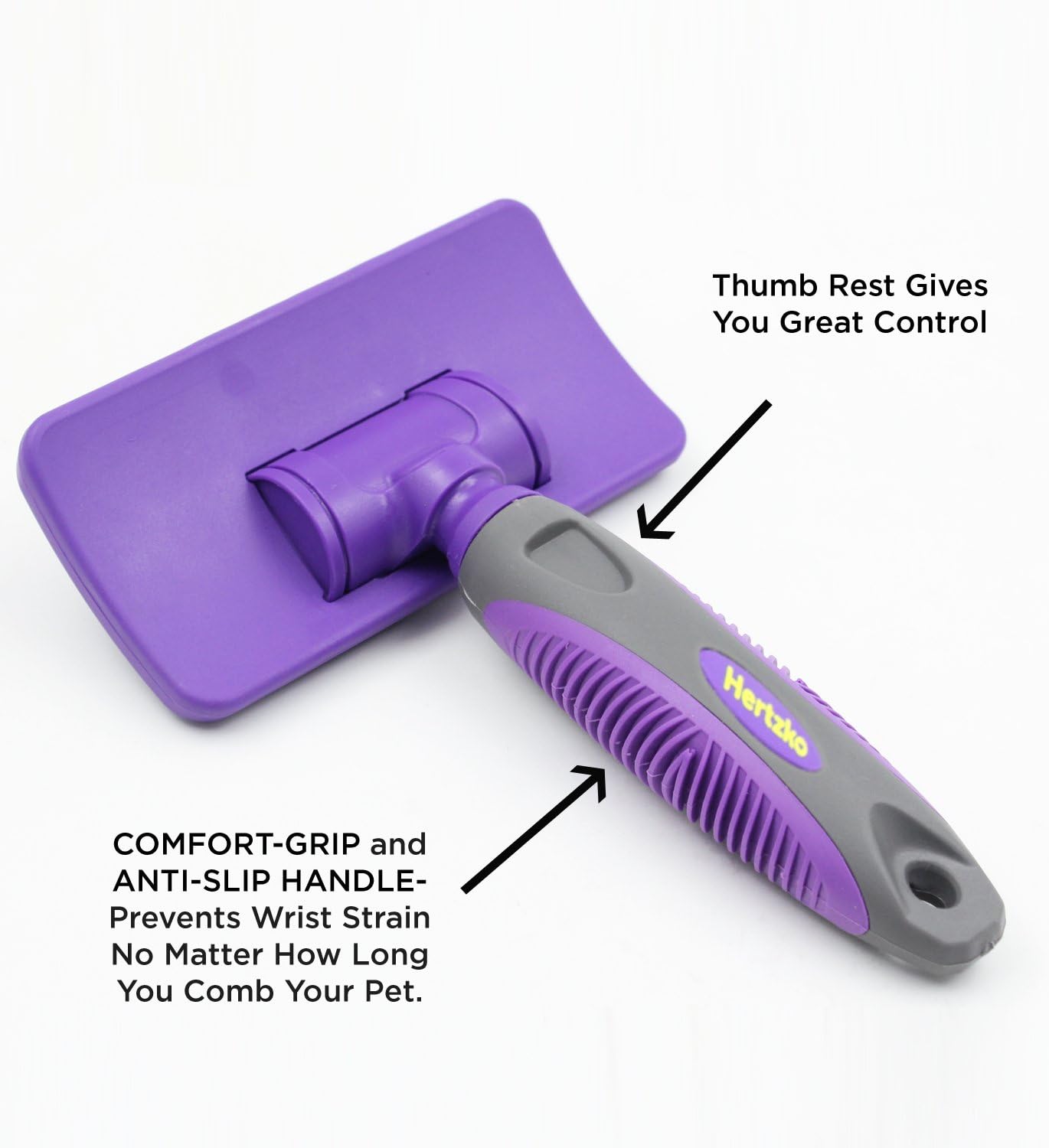 Hertzko Pet Bath & Massage Brush Great Grooming Comb for Shampooing and Massaging Dogs, Cats, Small Animals with Short or Long Hair - Soft Rubber Bristles Gently Removes Loose & Shed Fur