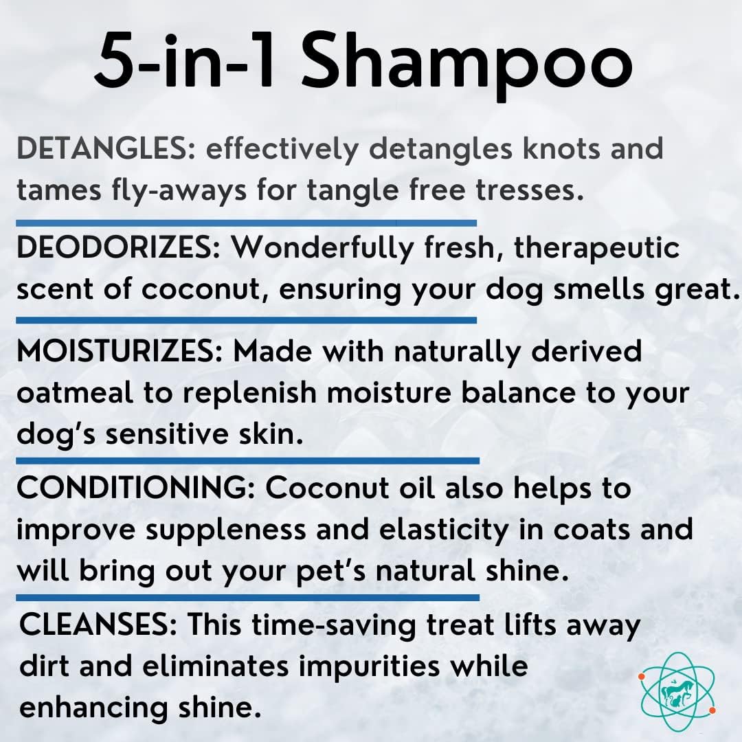 Gallon Bottle 5 in 1 Dog Shampoo for Itchy Skin - Sensitive Skin Dog Shampoo for Smelly Dogs - Dog Shampoos & Conditioners - Made in The USA