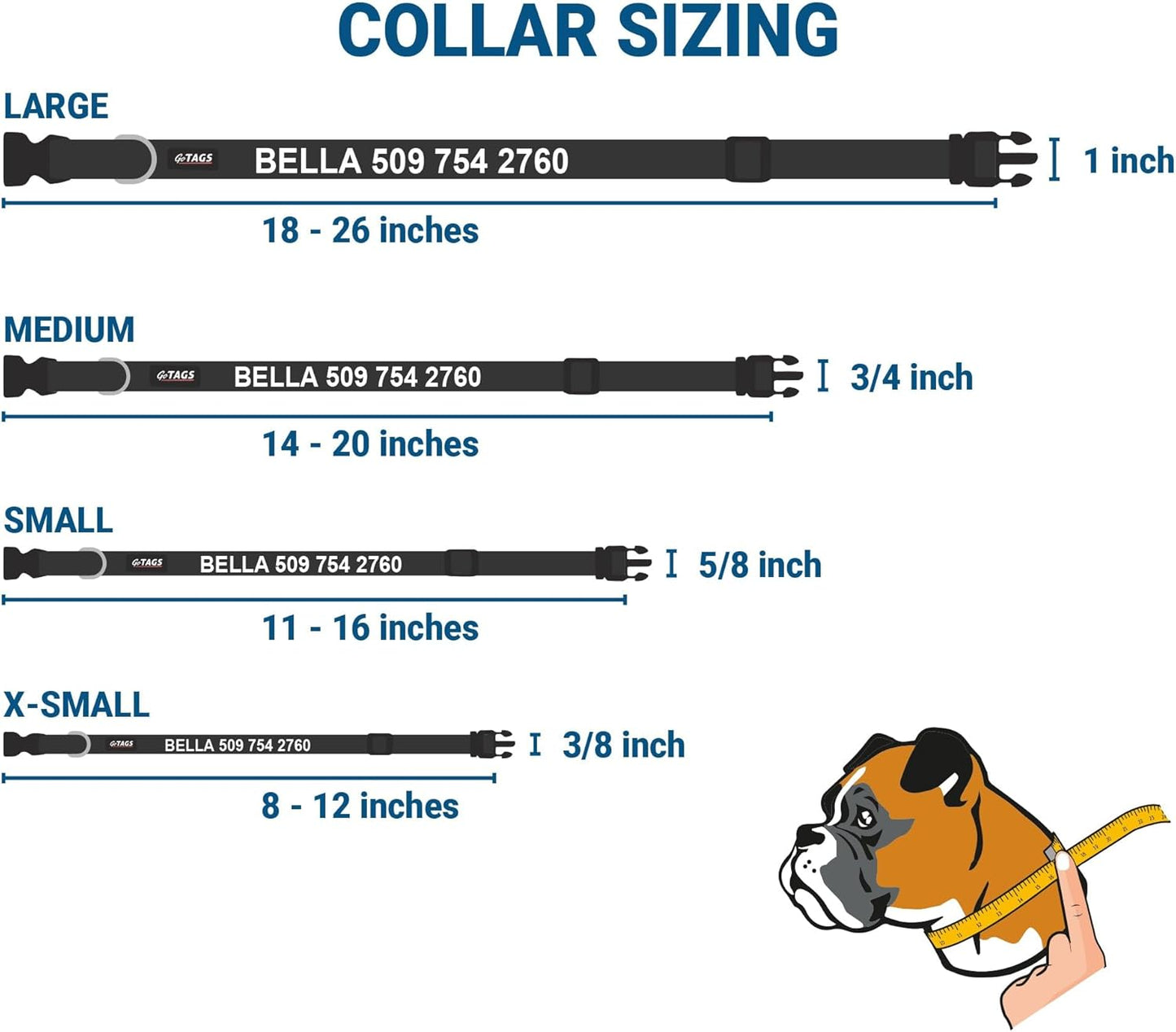 GoTags Reflective Personalized Dog Collar with Nameplate, Adjustable Dog Collar with Custom Engraved Steel Slide On Pet ID Tag, Silent, No Noise Dog Tag for Large Medium or Small (Lavender, Small)