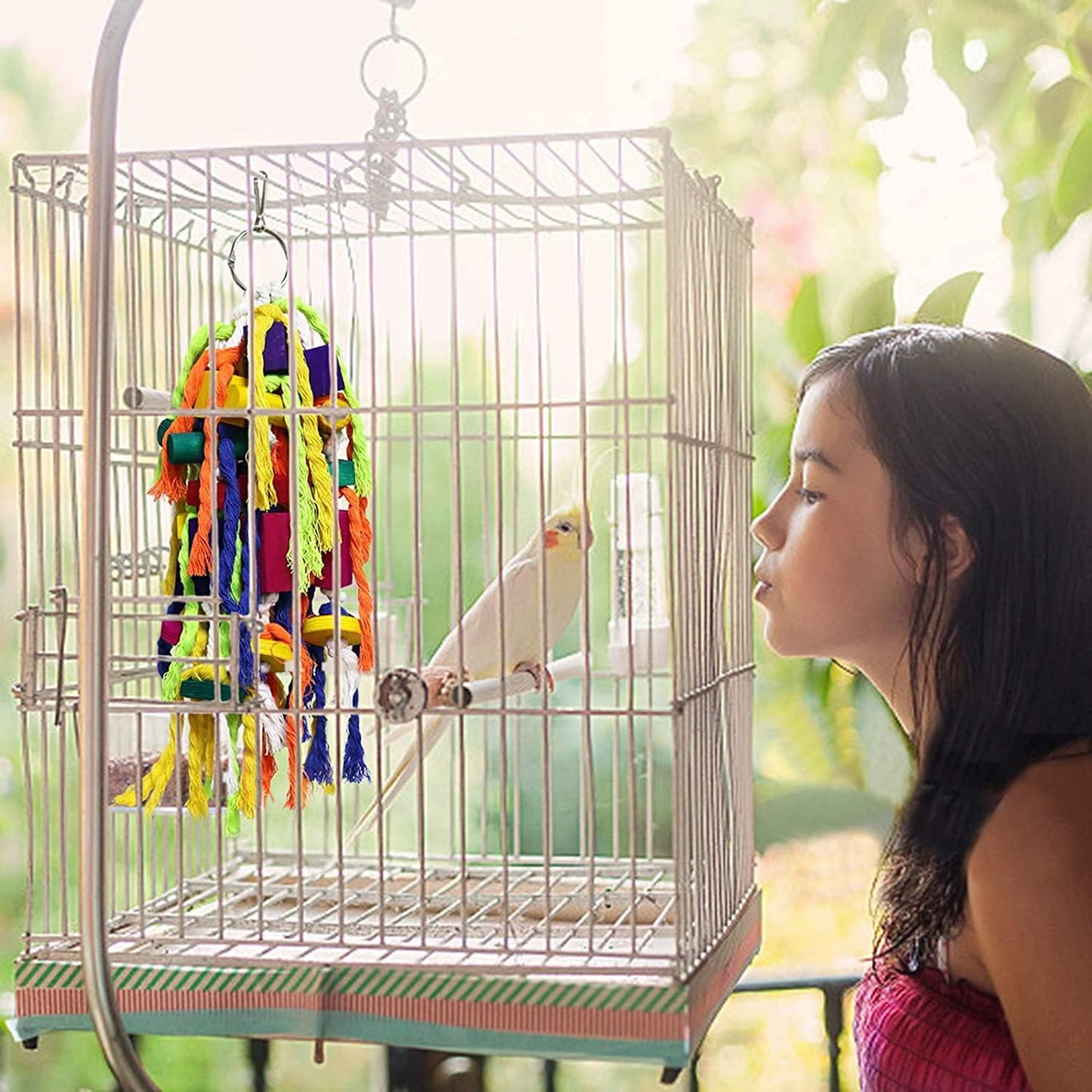 Rypet Large and Small Parrot Chewing Toys Parrot Cage Bite Toy Wooden Block Tearing Toys for Conures Cockatiels African Grey and Other Amazon Parrots