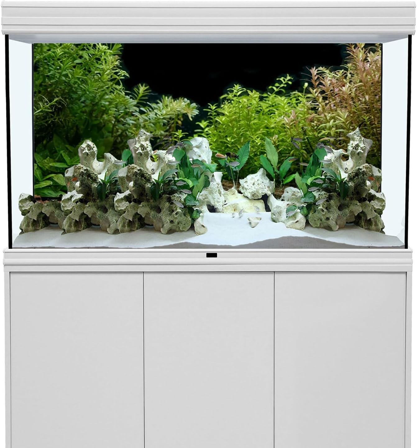 AWERT Aquarium Background River Bed & Lake Aquatic Plant Fish Tank Background Vinyl 30x12 inches