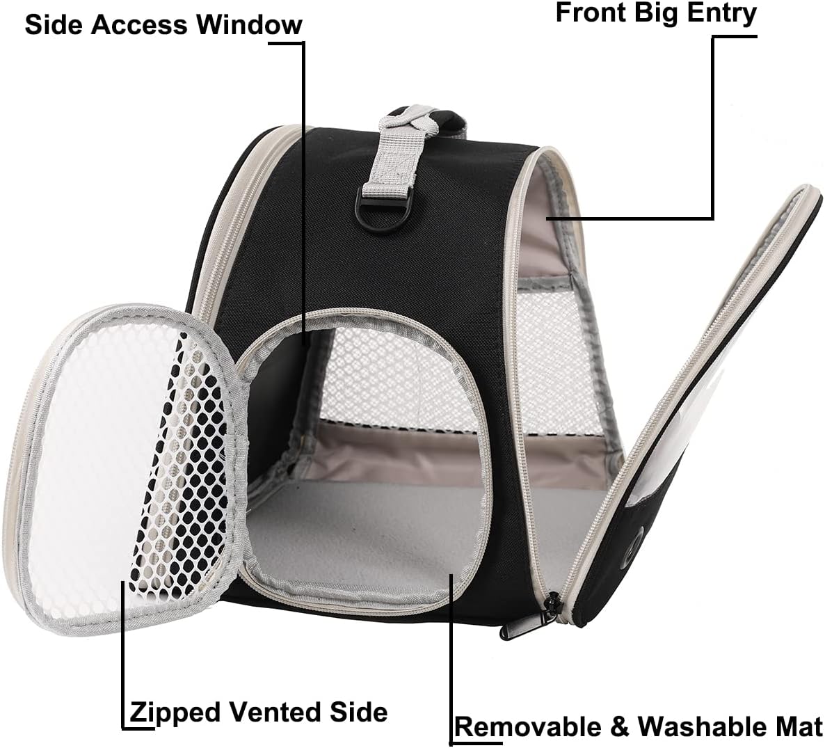 Small Animal Travel Carrier with Absorbent Pad Set, Pee Pad with Leak-Proof Quick-Dry Design for Guinea Pig,Portable Bearded Dragon Bag for Sugar Glider,Hedgehog,Rat,Bunny,Rat,Outdoor Used