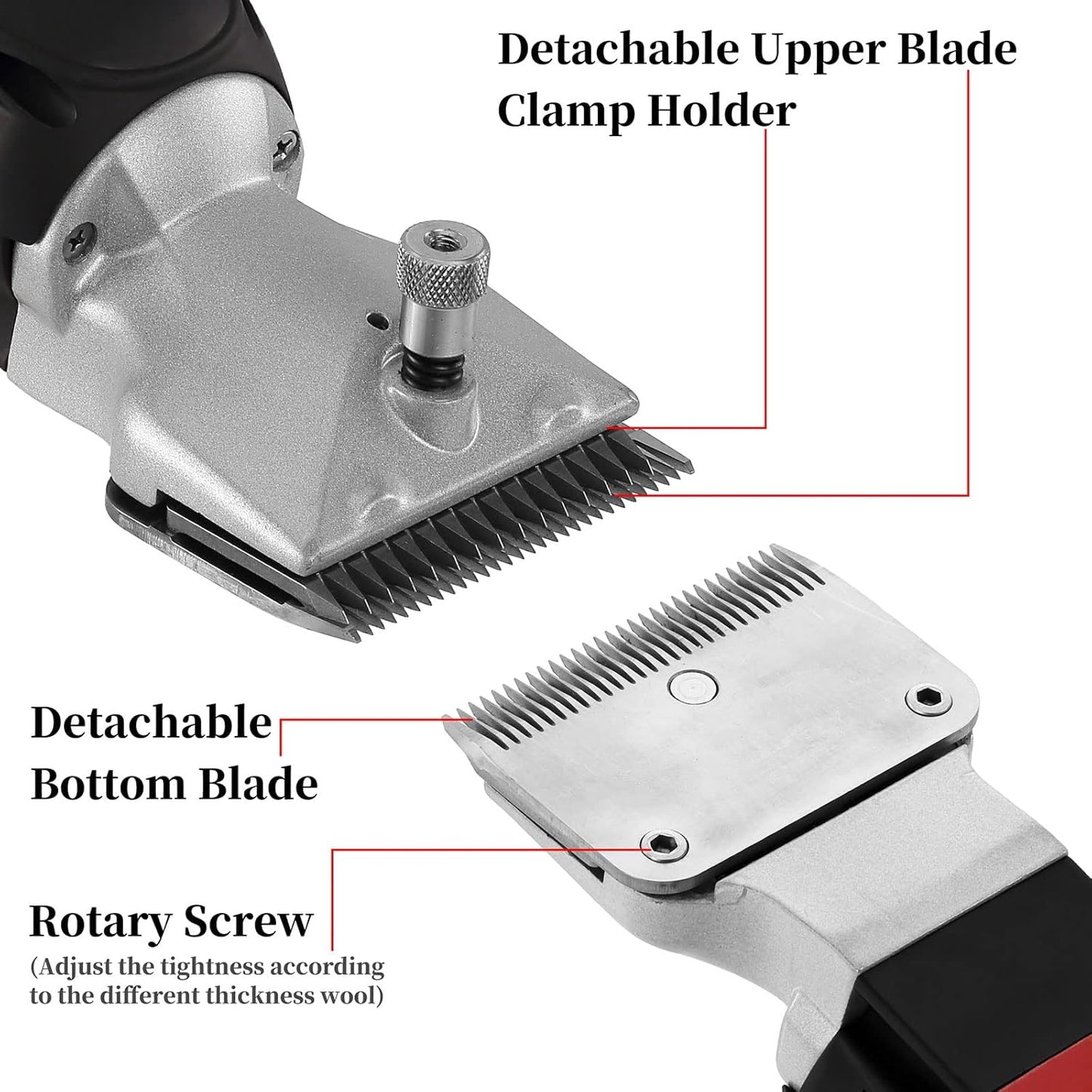 DUCKBOY Cordless Horse Clipper, Rechargeable Battery Powered Animals Shears Grooming Tools for Shaving Fur Wool Tool, Large Livestocks, Llamas, Cattle, Alpacas, Thick Coat Animals Trimmer