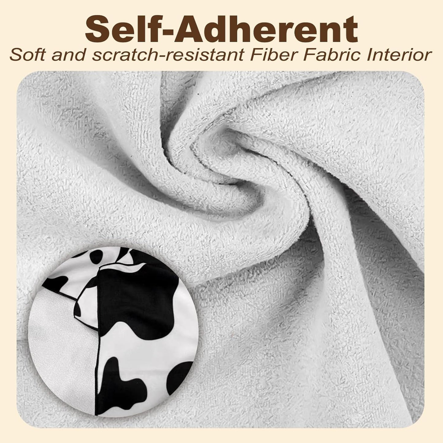 Cat Grooming Wrap for Cutting Nails with Cat Nail Clipper, Self-Adherent Wrap for Ear Cleaning, Anti-Runaway/Scratch, Cat Swaddle Wrap for Calming, Cow White