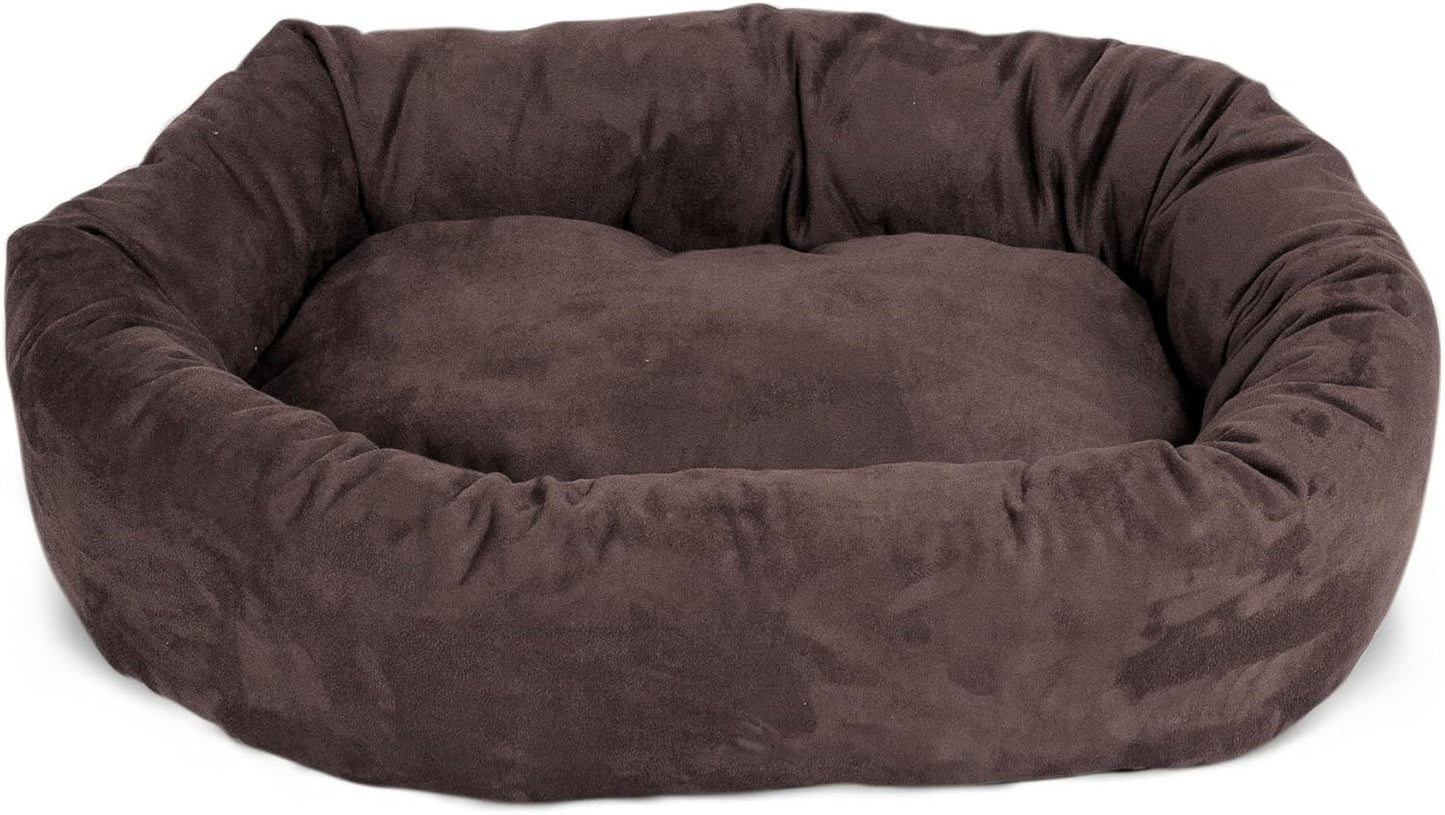 Majestic Pet Villa 32 Inch Shredded Memory Foam Dog Bed for Medium Sized Dogs 32x23x7 Inch–Orthopedic Dog Bed - Durable Pet Bed - Washable Medium Pet Bed with Head Support-Navy
