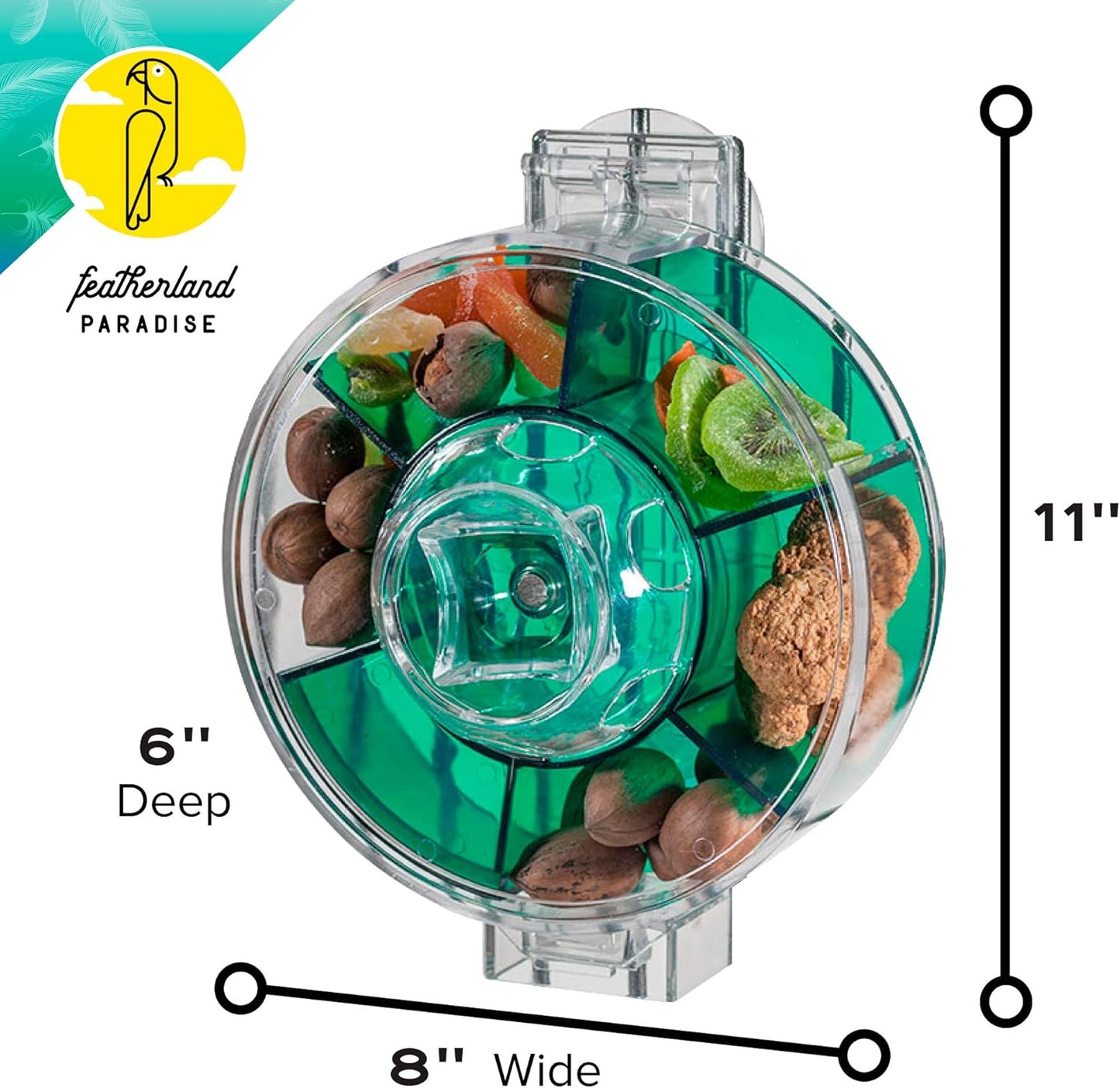Featherland Paradise Creative Foraging Systems Foraging Wheel, Interactive Bird Cage Toy Feeder