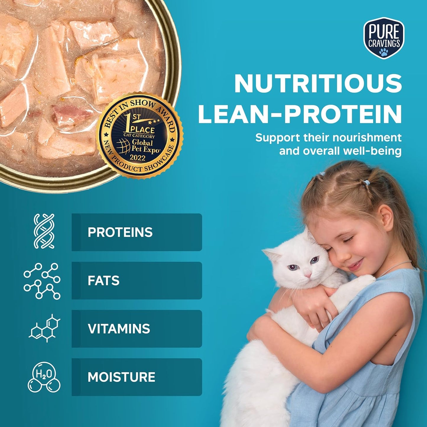 Sardine Flakes in Tuna Consommé, Canned Wet Cat Food Soup, 100% Mercury-Tested, Moist Can Fish, Grain-Free Protein, Non-GMO, 3oz, Pack of 12