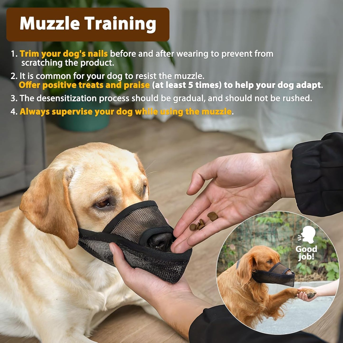 Crazy Felix Nylon Dog Muzzle for Small Medium Large Dogs, Air Mesh Breathable and Drinkable Pet Muzzle for Anti-Biting Anti-Barking Licking (XXXS, Beige)