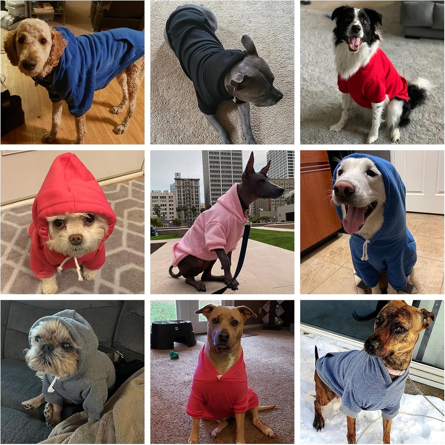 KOOLTAIL Basic Dog Hoodie - Soft and Warm Dog Hoodie Sweater with Leash Hole and Pocket, Dog Winter Coat, Cold Weather Clothes Sweatshirt for Small Medium Large Dogs Puppy Cat Boys Girls Red M