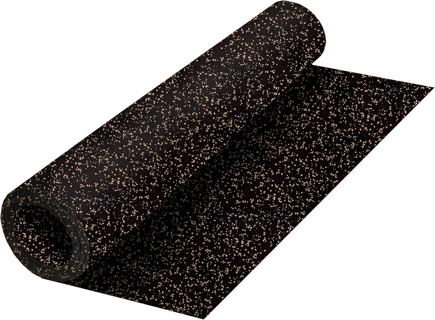 Playsafer Genaflex Rubber Gym Floor Mat, Heavy Duty Commercial Protective Gym Flooring Roll - 8mm Thick (4' X 6', 15% Tan)