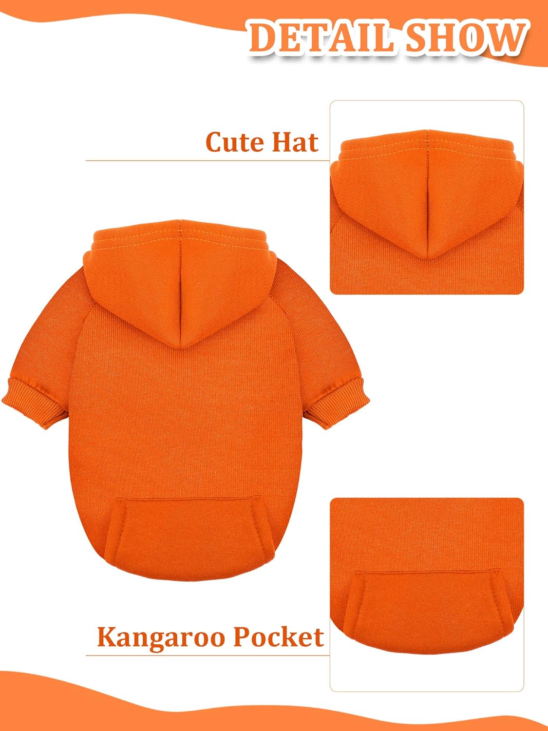 6 Pieces Dog Hoodie Dog Clothes Sweaters with Hat, Pet Winter Clothes Warm Hoodies Coat Sweater for Small Dogs Chihuahua (L)