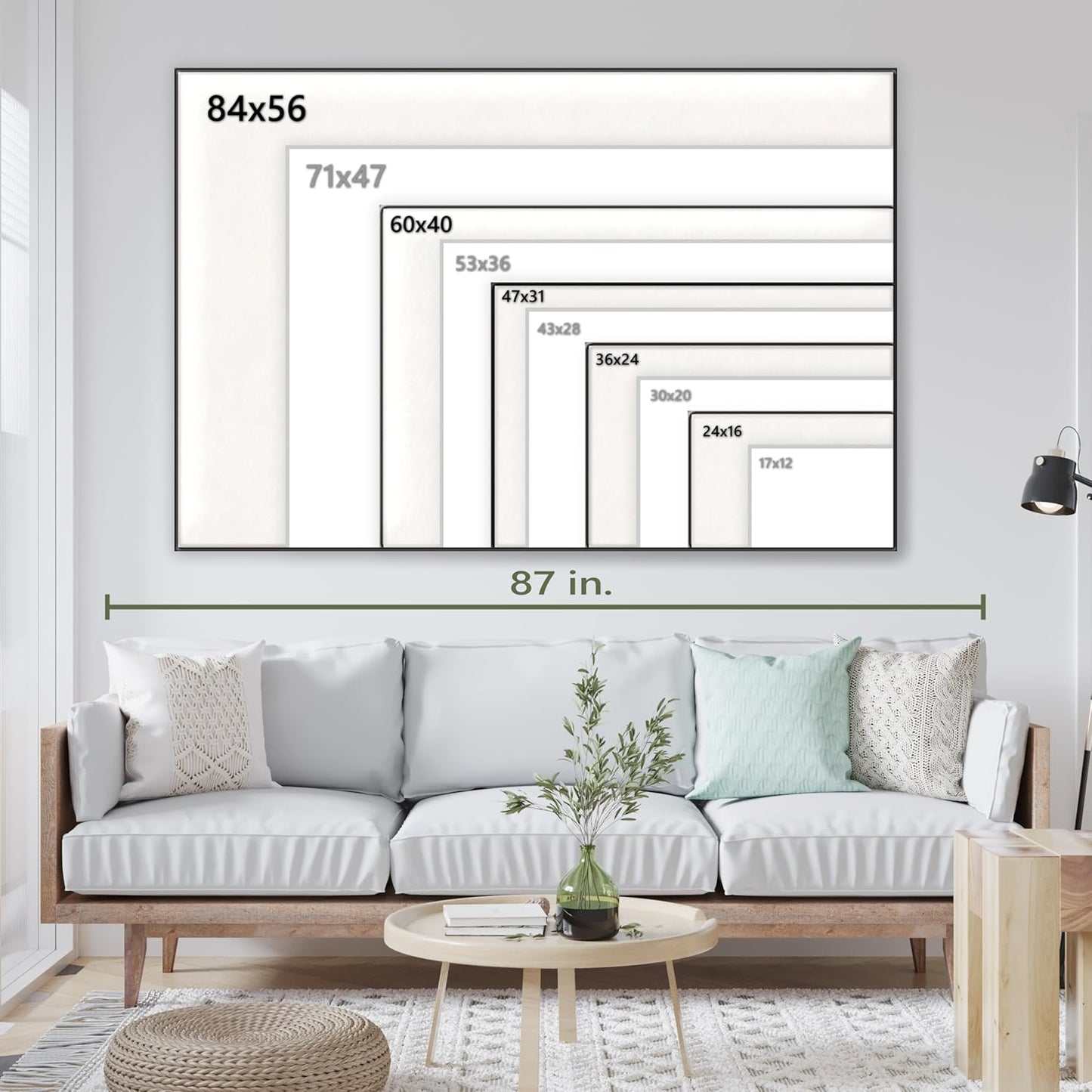 Nature Wall Art Prints - Ocean Forest Mountain Lake Canvas Landscapes - Small to Extra Large Living Room Bedroom Kitchen Bathroom Décor (Northern Lights Over Lake, 35L" x 53W")