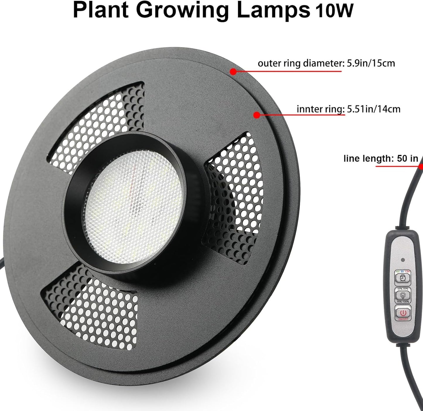 Desktop Glass Plant Terrarium with Grow Light(L7.8 W7.8 H14), for Succulent, Moss, Miniature Gardening Landscape, Betta Fish Tank, Indoor Plant Growth, Office Home Decoration (TimeControlled)