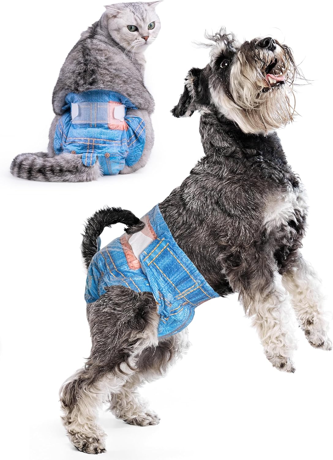 Pet Soft Dog Diapers Female, Doggie Diapers for Female Dogs, Disposable Super Absorbent Pet Diaper for Cats & Dogs in Heat Period, Urine Incontinence, S 60 Counts