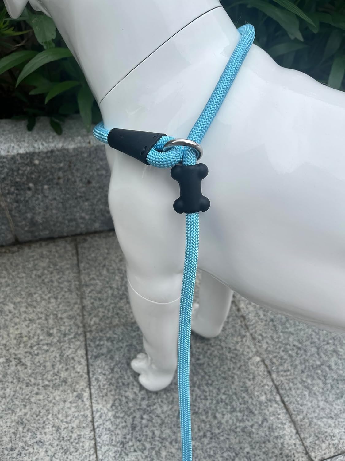 Slip Lead Dog Leash，Strong Nylon Rope Leash and Padded Handle,No Pull Outdoor Walking Training Lead for Small Medium Large Dogs(Light Bule, 1/2"×6ft)