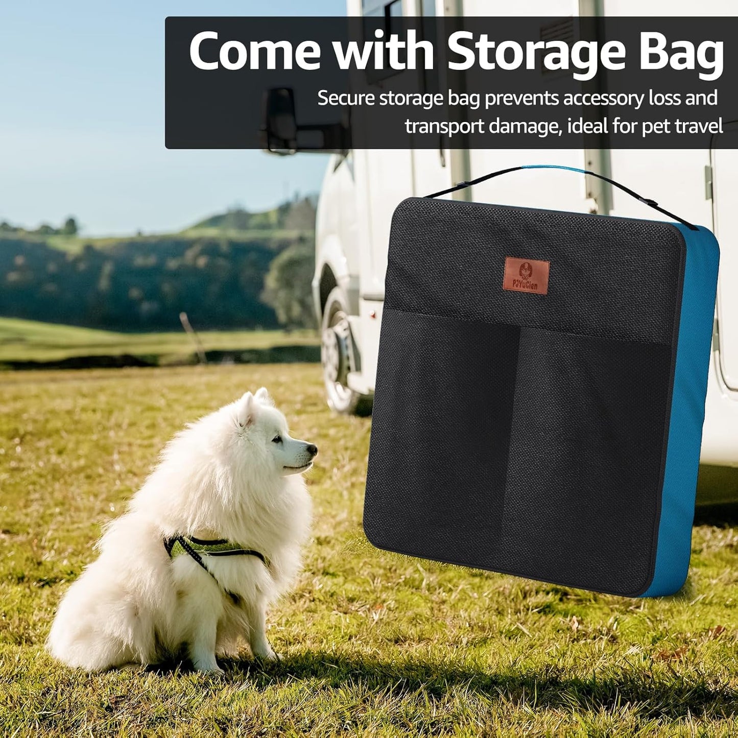 PJYuCien Dog Playpen Plus Storage Bag, 32" H 8 Panels Puppy Pen with Square Bottom & Top Cover, Heavy Duty Dog Fence for Camping