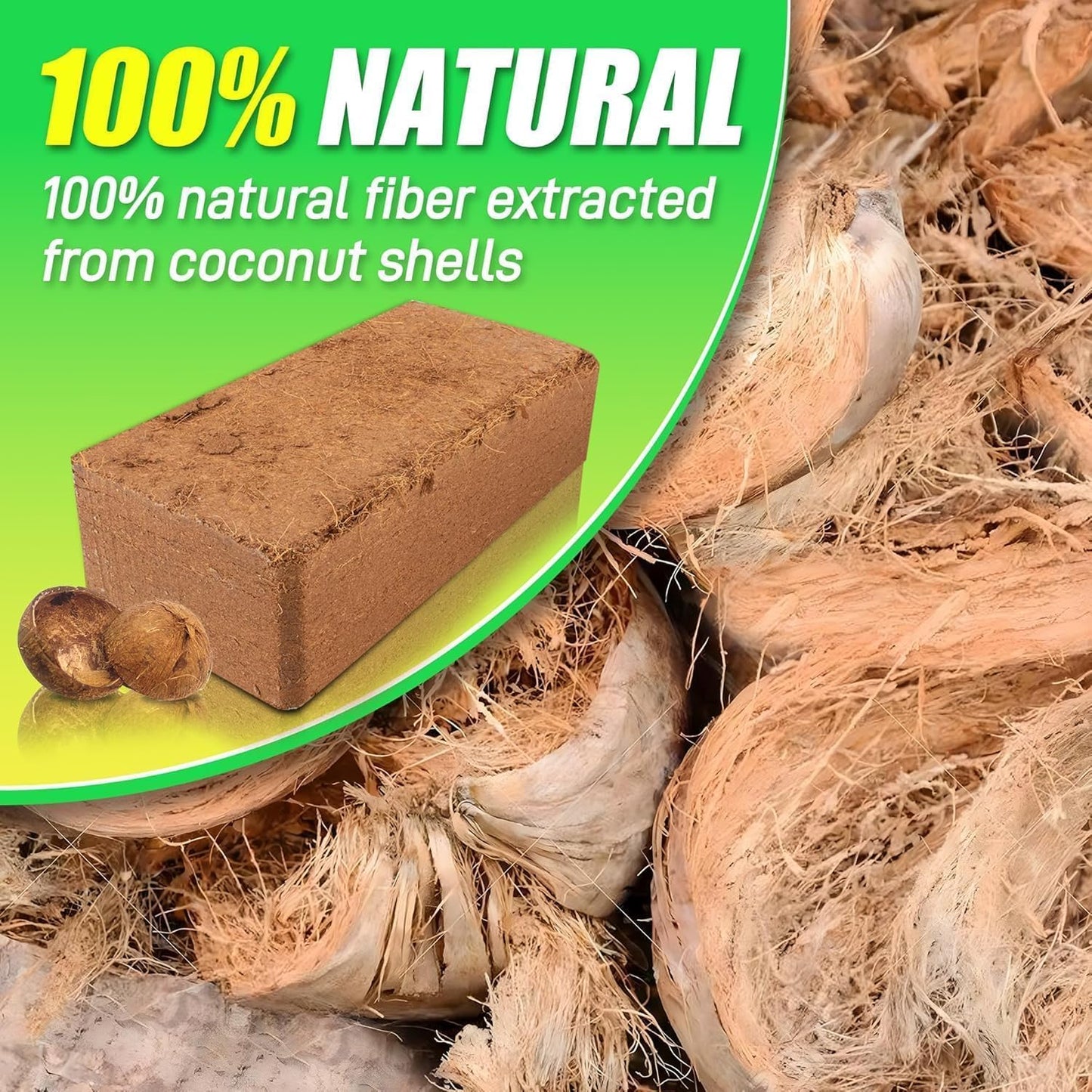 Coco Coir Brick for Plants-4 Pack Premium Coconut Bricks, 100% Organic Peat Moss, Fiber Coconut Husk for Planting, Gardening, Potting Soil Substrate