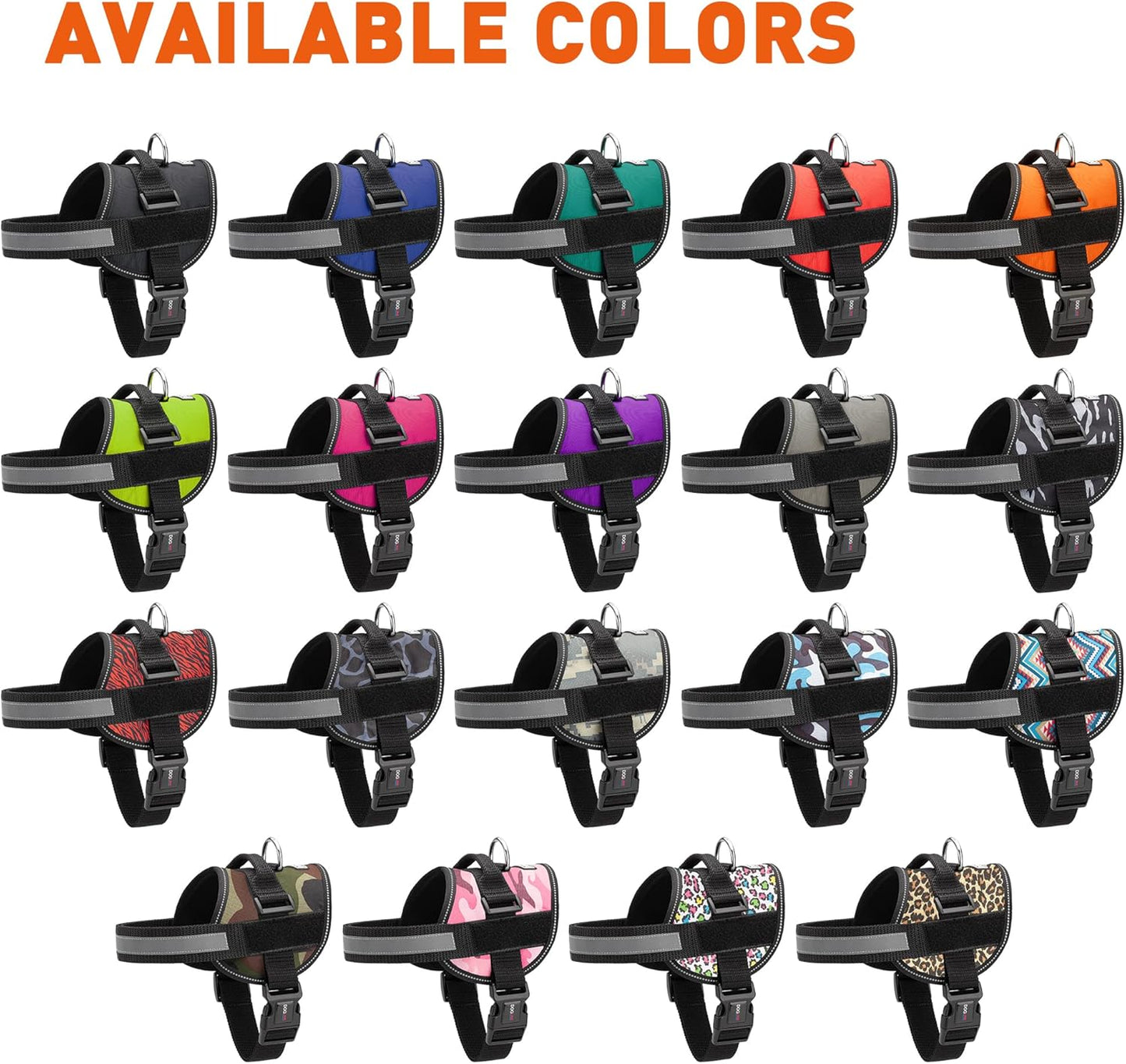 Dogline Dog Harness, Reflective No-Pull Adjustable Vest with Handle for Walking, Training, Breathable, No - Choke Harness for Small, Medium or Large Dogs Room for Patches Zebra Black/White XL 33"-46"