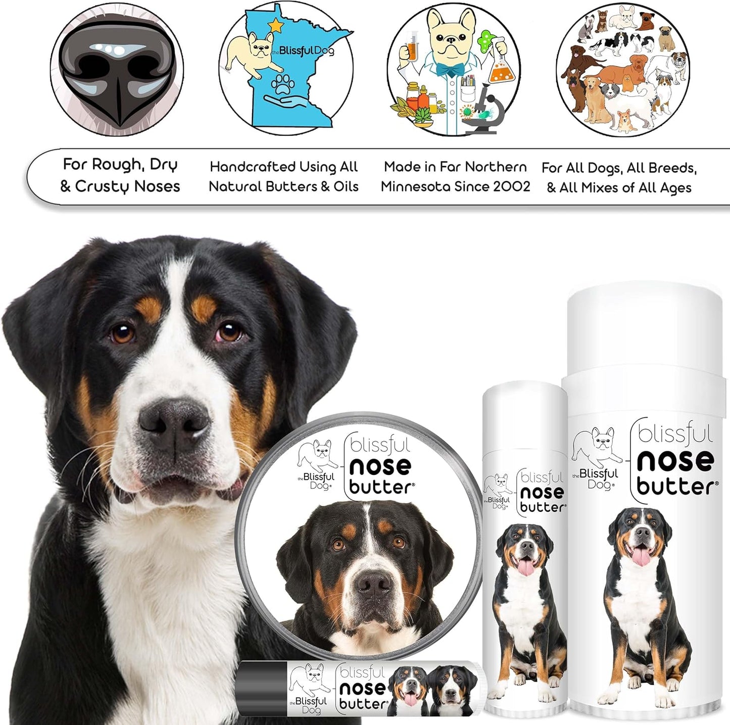 The Blissful Dog Greater Swiss Mountain Dog Unscented Nose Butter