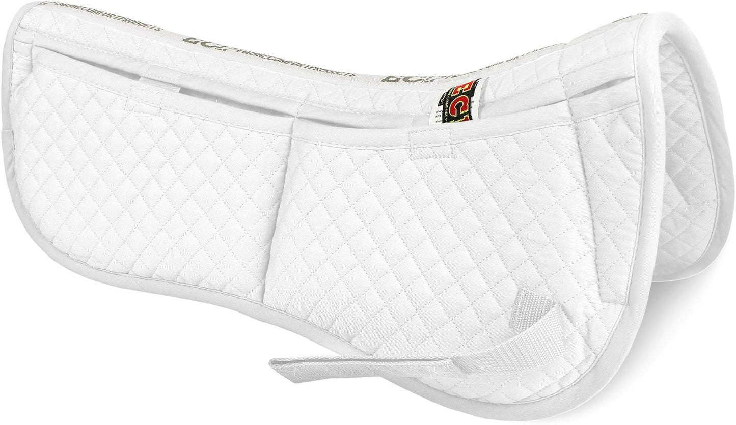 ECP Equine Comfort Products Adjustable Shock Absorbing Memory Foam Half Saddle Pad, Injury Prevention & Pressure Relief, Customizable Fit, Breathable for All Riding Styles