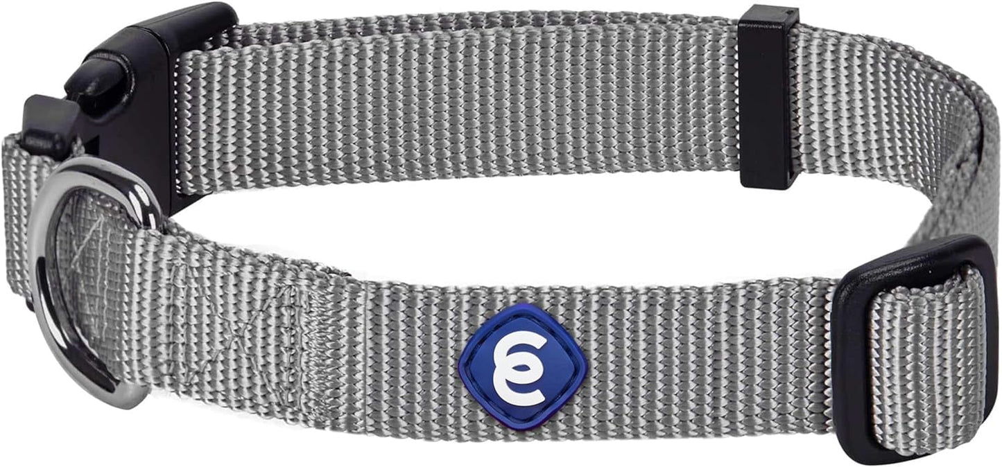 Blueberry Pet Essentials Large Flint Gray Adjustable Dog Collar for Large Dogs | Comfortable Nylon Stylish Collars for Large Dogs| Pet Safety & Quality