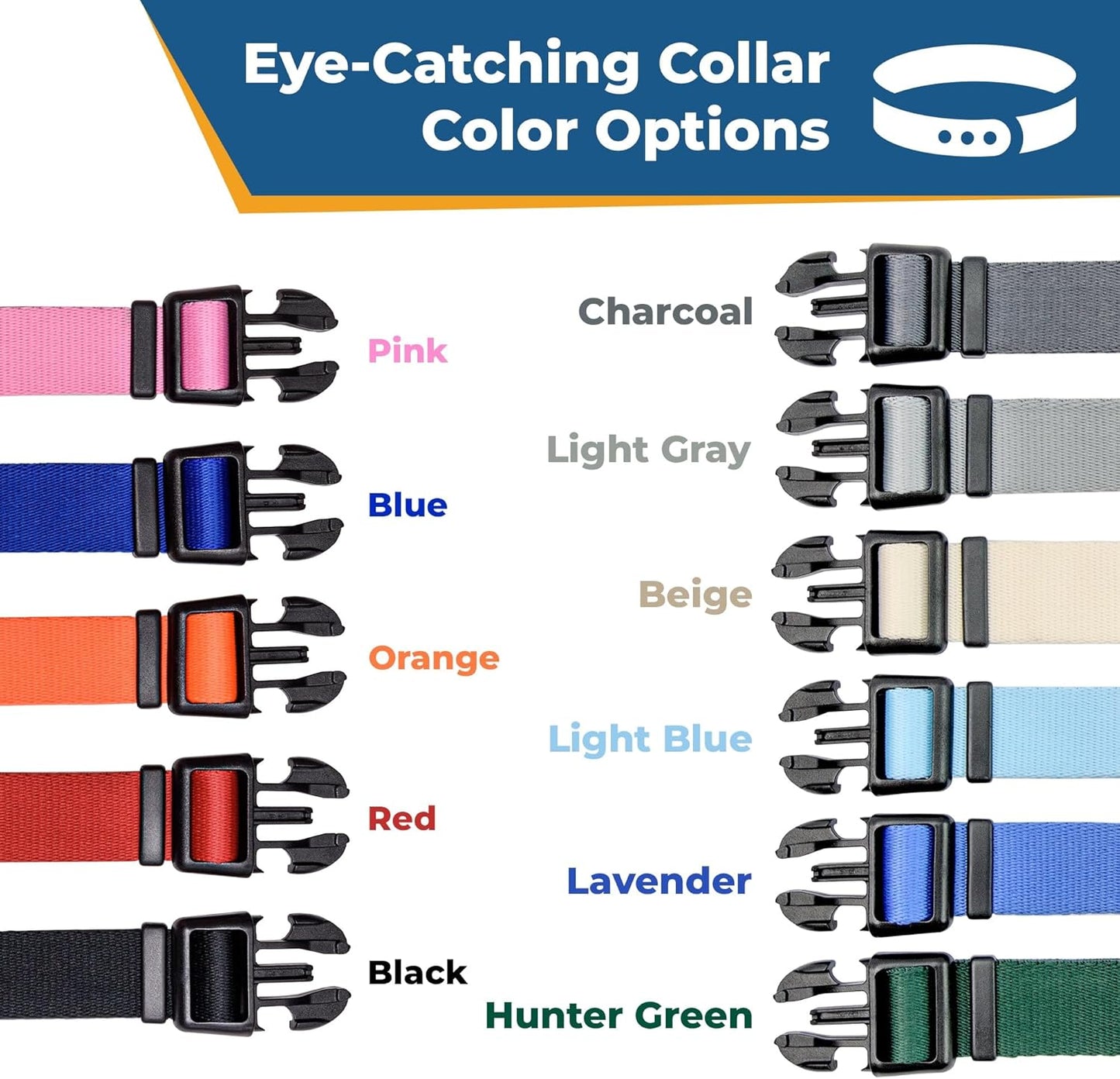 GoTags Reflective Personalized Dog Collar with Nameplate, Adjustable Dog Collar with Custom Engraved Steel Slide On Pet ID Tag, Silent, No Noise Dog Tag for Large Medium or Small (Light Gray, Medium)