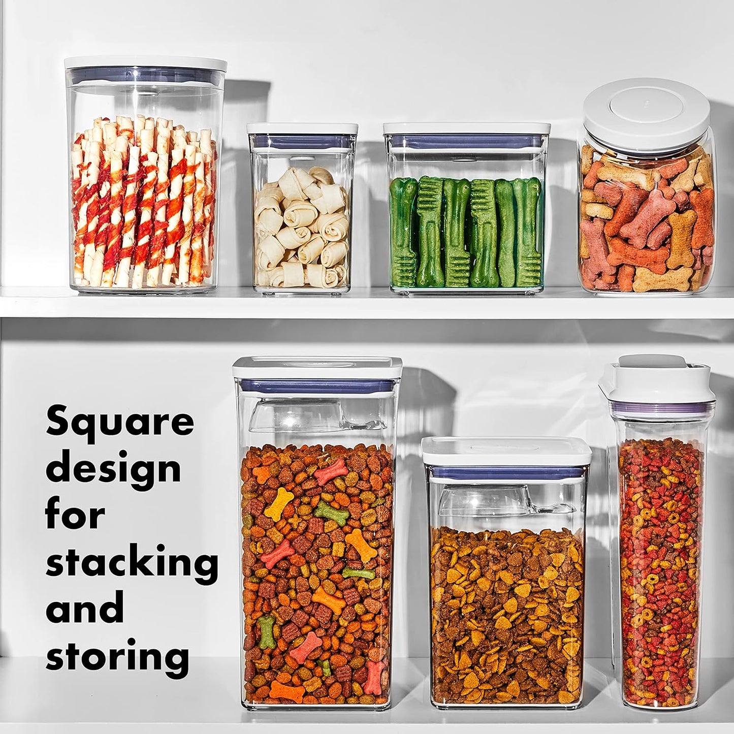 OXO Good Grips Pet POP – 1.1 Qt/1 L | Ideal for up to 1lb of treats | Airtight Dog and Cat Food Storage Container | BPA Free