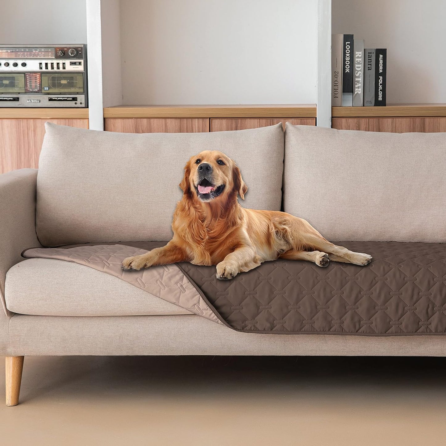 gogobunny 100% Double Sided Waterproof Dog Blanket Soft Pet Bed Cover Reversible Protect Furniture Couch Sofa Car for Puppy Cat Kids (Dark Chocolate/Light Chocolate, 30x80 Inch (Pack of 1))
