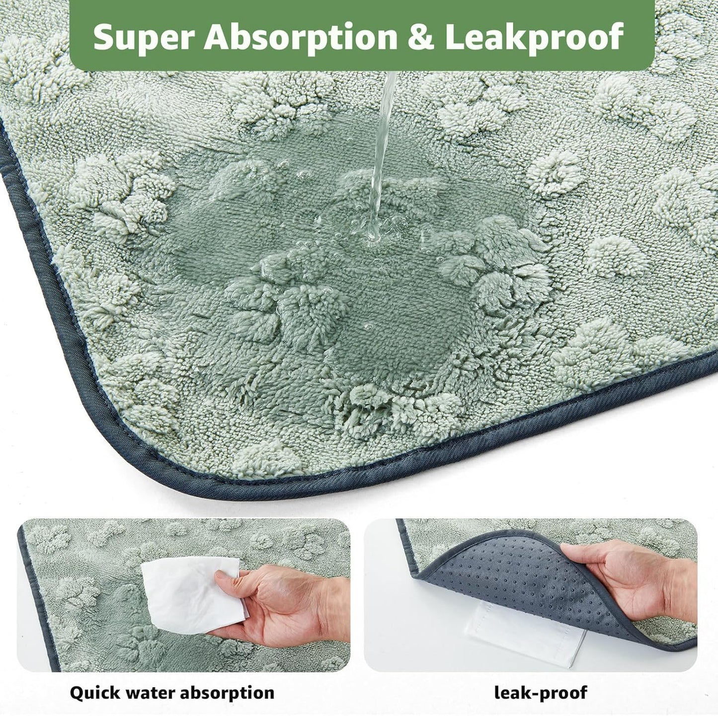 LOOBANI Washable Pee Pads for Dogs: 2 Pack Super Absorbent Reusable Puppy Pads, Leakproof and Waterproof Dog Training Pads Whelping Pads for Potty, Floor, Crate, Couch Bed and Travel, 36"x41"